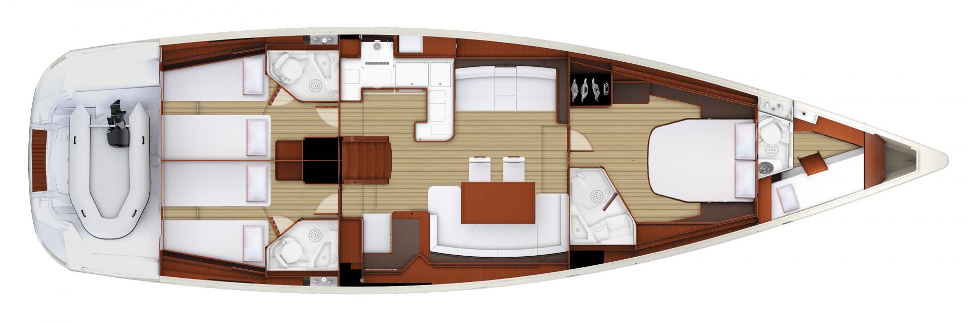 Jeanneau 58 | 3 cabins, 3 heads, Skipper cabin