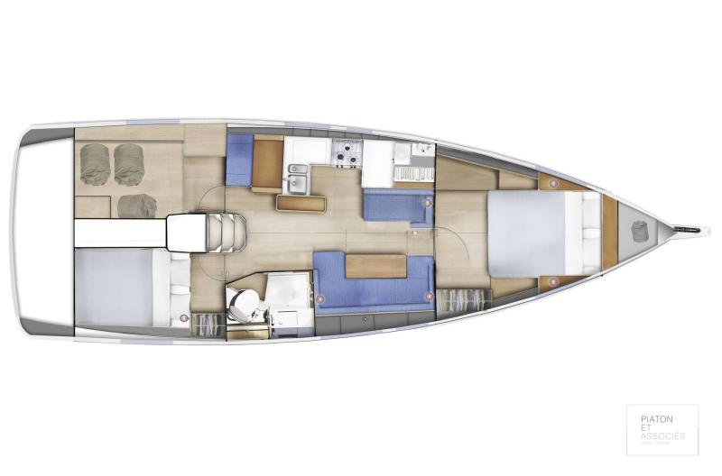 Sun Odyssey 410 │ Sun Odyssey of 12m │ Boat Sailboat Jeanneau Sun Odyssey 410 - plan 19354